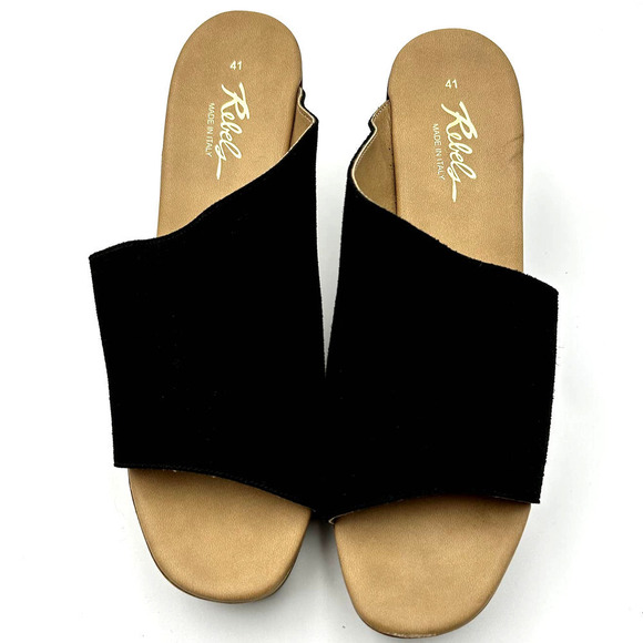 Rebels Orlanda Asymmetrical Platform Clog Black Suede - Picture 4 of 9